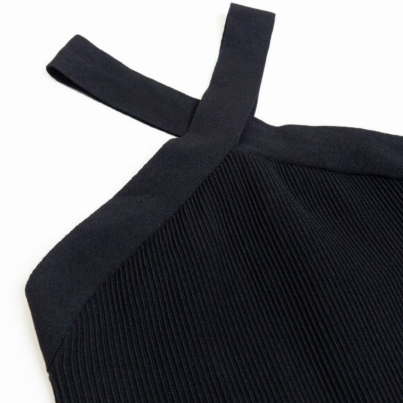 Aritzia Babaton Sculpt Knit Criss Cross Dress Black Bodycon Ribbed Mini - Picture 7 of 10